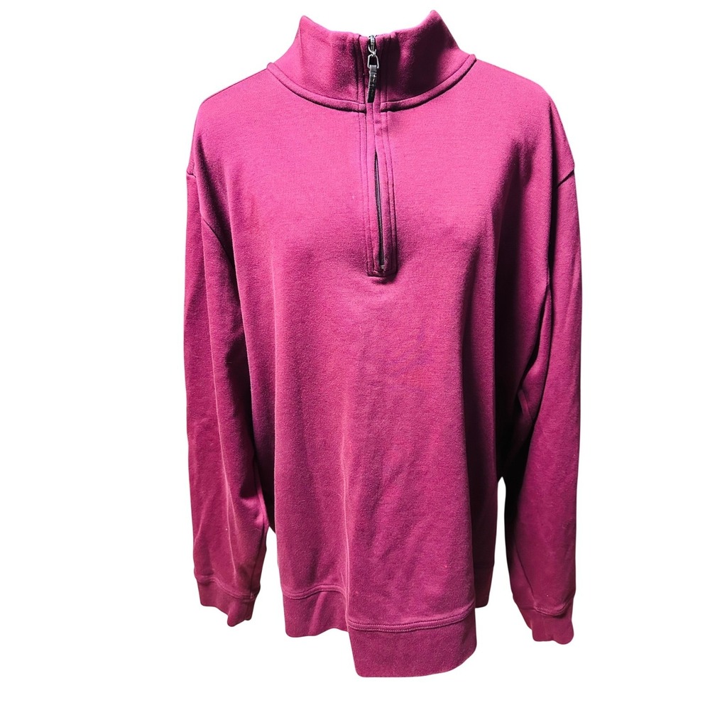 Tommy Bahama Mens‎ Crimson Pima Cotton 1/4 Zip Pullover Sweatshirt XL